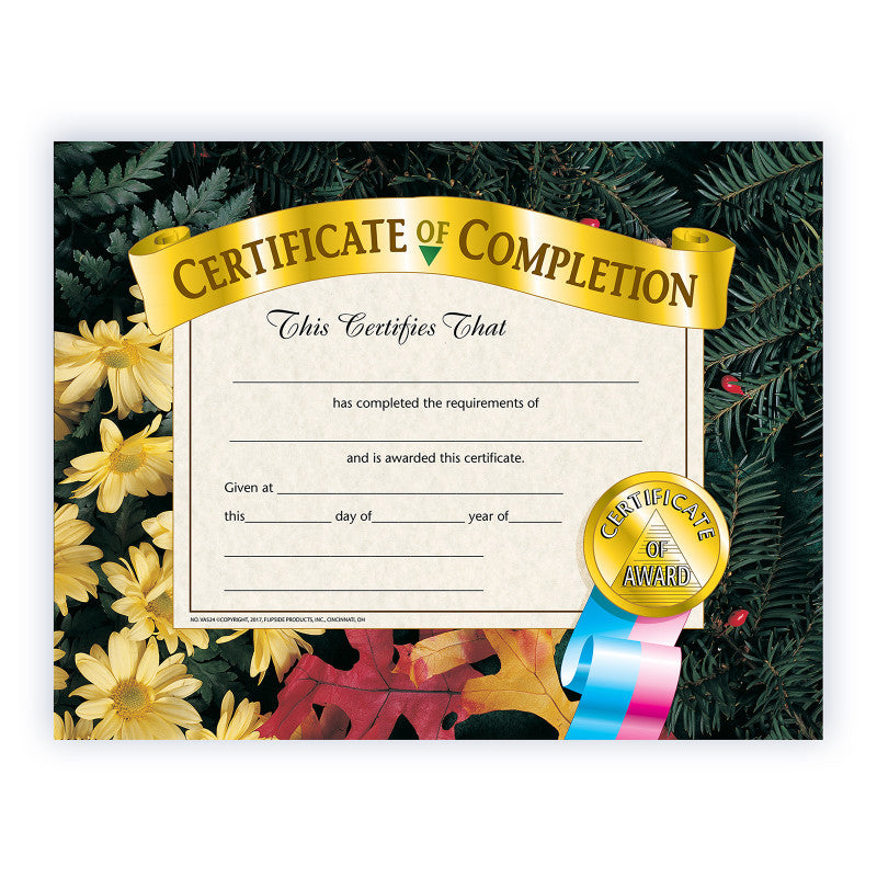 Certificate of Completion, 8.5" x 11", Pack of 30