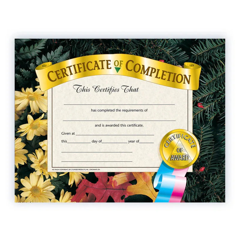 Certificate of Completion, 8.5" x 11", Pack of 30