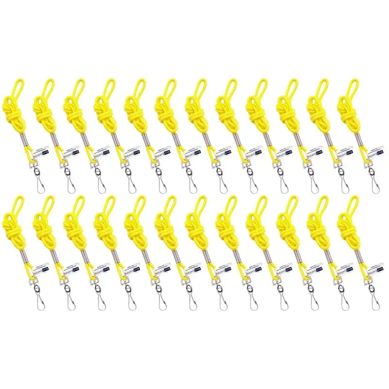 Standard Lanyard Hook Rope Style, Yellow, Pack of 24