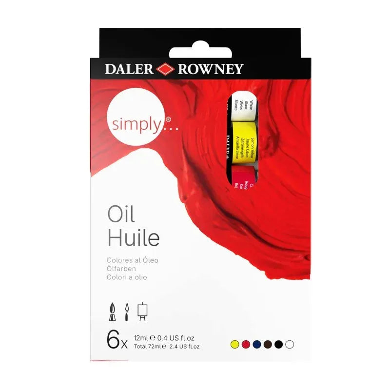 Simply... Oil Paint Set, Assorted Colors, 12ml, 6 Pieces