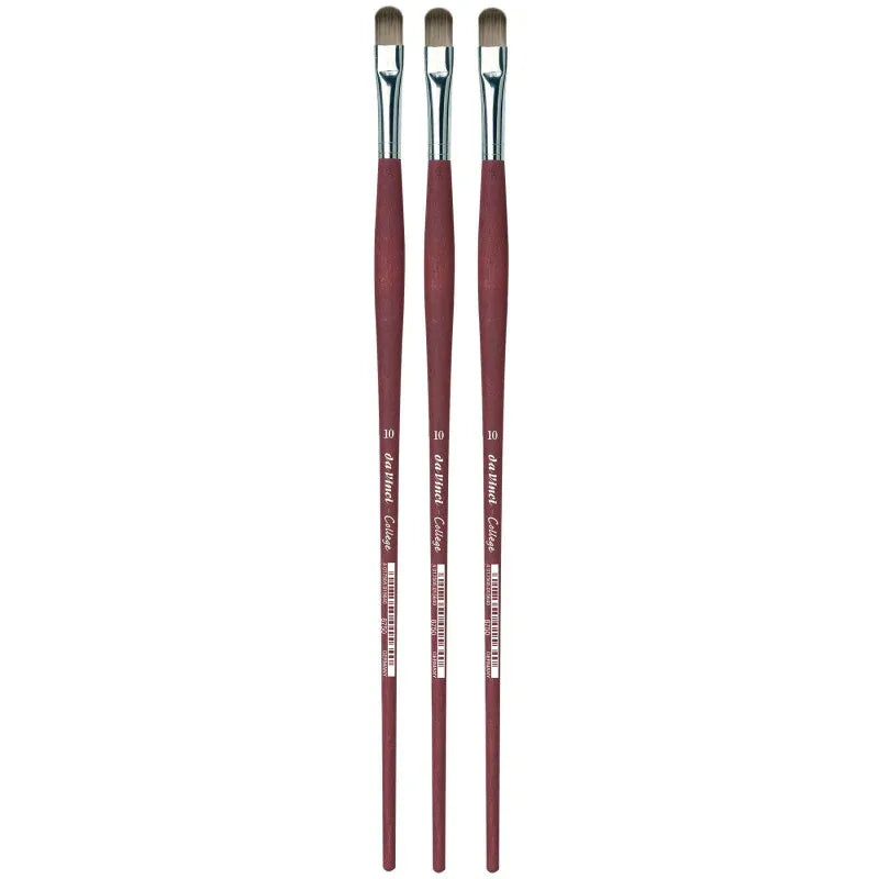 COLLEGE Student Brush, Synthetic, Acrylic & Oil, Filbert, Series 8750, Size 10, Pack of 3