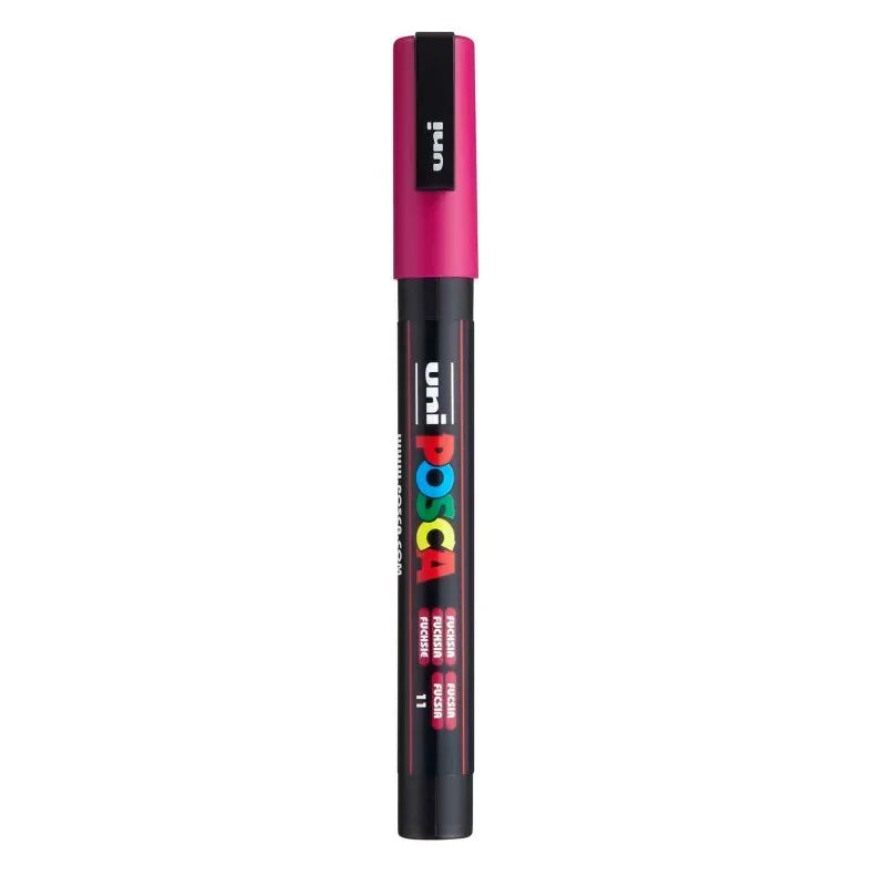 uni® POSCA PC-3M Water-Based Paint Markers, Reversible Fine Tip (0.9-1.3mm), Fuchsia