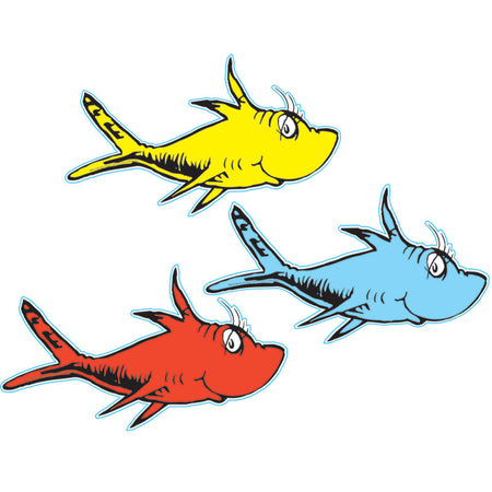 Dr. Seuss&trade; One Fish, Two Fish Assorted Paper Cut Outs, Pack of 36