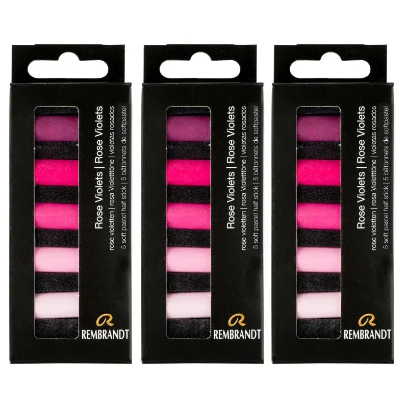 Soft Pastels Micro Sets, Rose Violets Per Set, 5 Half Sticks, 3 Sets