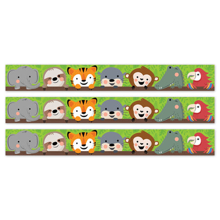 Jungle Friends EZ Border, 48 Feet Per Pack, 3 Packs
