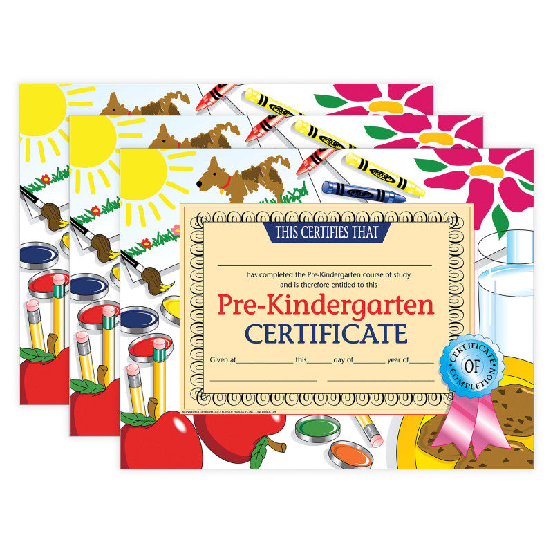 Pre-Kindergarten Certificate, 8.5" x 11", 30 Per Pack, 3 Packs