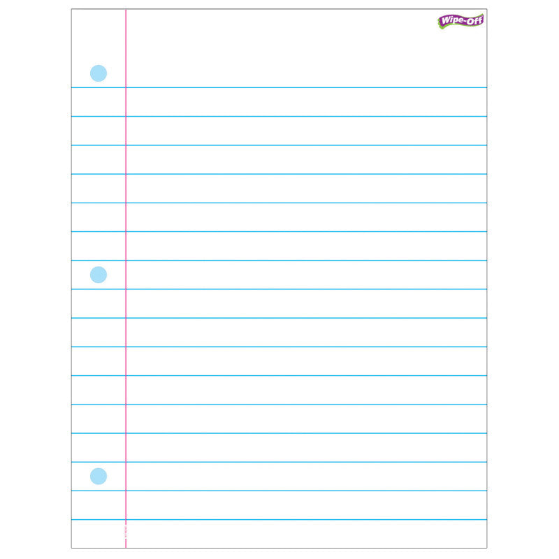 Notebook Paper Wipe-Off&reg; Chart, 17" x 22"