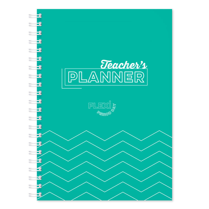 Twin-Wire Flexible-Period Teacher Planner, A4, 204 Teaching-Day Pages, Teal