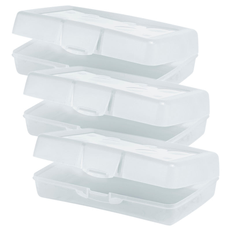 Large Pencil Box, Clear, Set of 3
