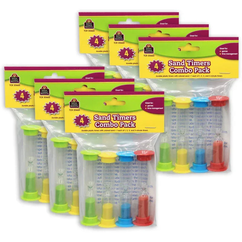 Small Sand Timers Combo Pack, 4 Per Pack, 6 Packs
