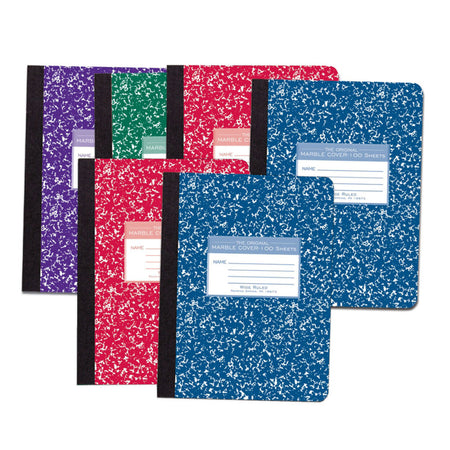 Marble Composition Book, Assorted Colors, Pack of 6