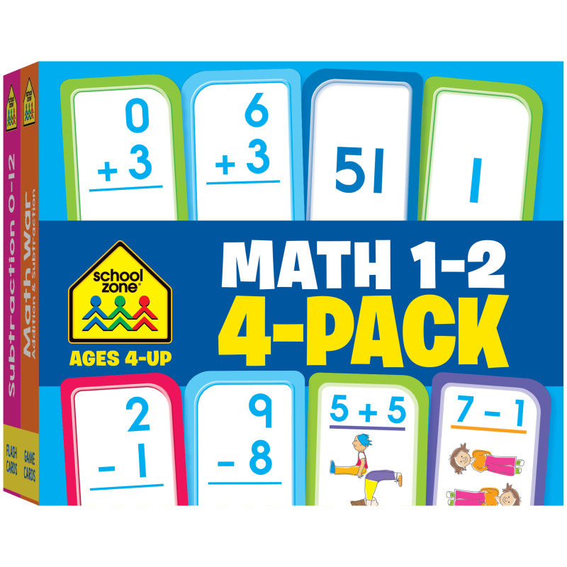 Math 1-2 Flash Card, 4-Pack
