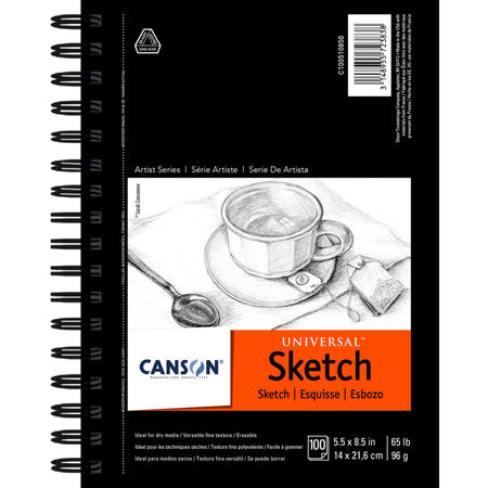 Artist Series Universal Sketch Pad, Side Wire Binding, 100 Sheet, 5.5x8.5 inch, 1 Count