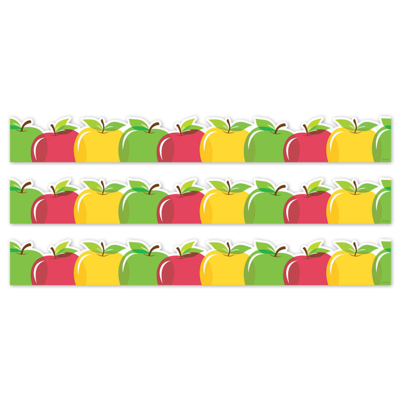Apple Time Apples EZ Border, Bulletin Board Border, 48 Feet Per Pack, 3 Packs