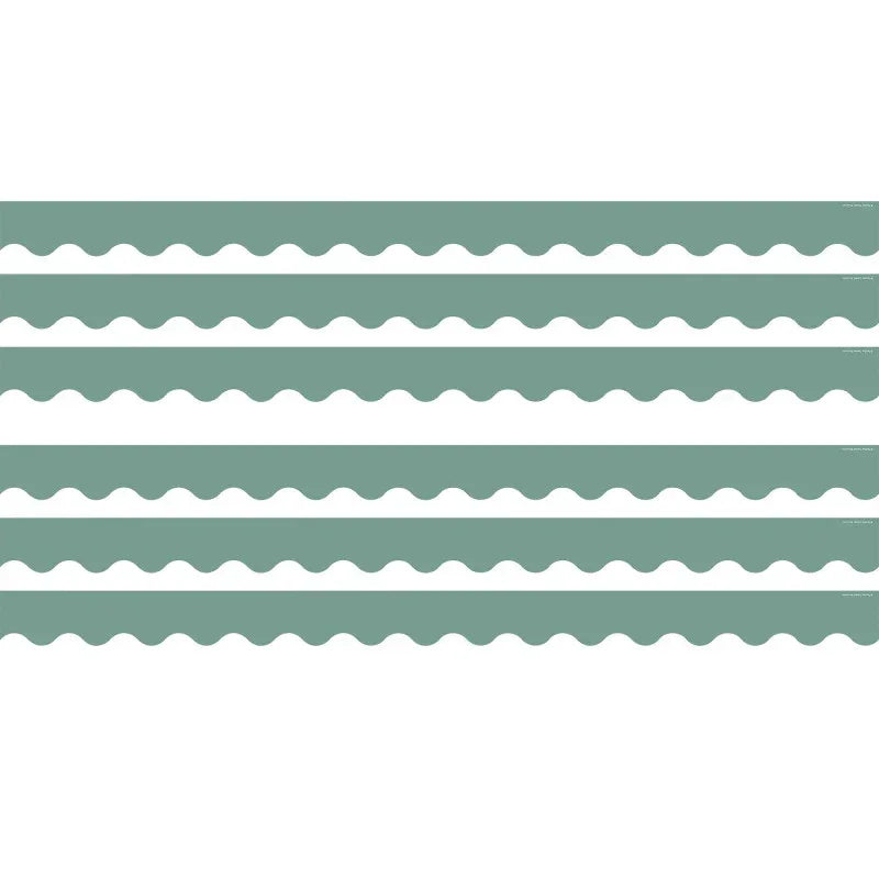 Retreat Green Scalloped Border Trim, 35 Feet Per Pack, 6 Packs