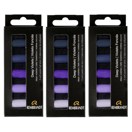 Soft Pastels Micro Sets, Deep Violets Per Set, 5 Half Sticks, 3 Sets