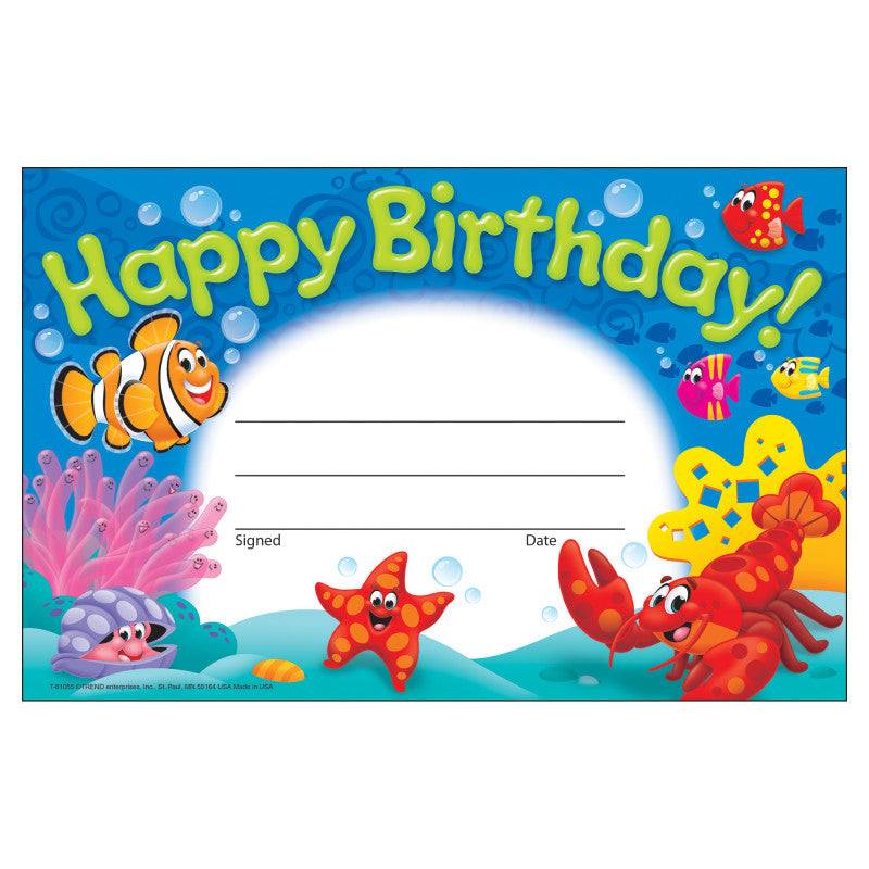 Happy Birthday! Sea Buddies&trade; Recognition Awards, 30 ct