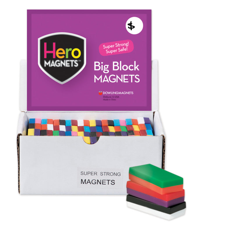 Hero Magnets&trade; Block Magnets, Display Box of 40