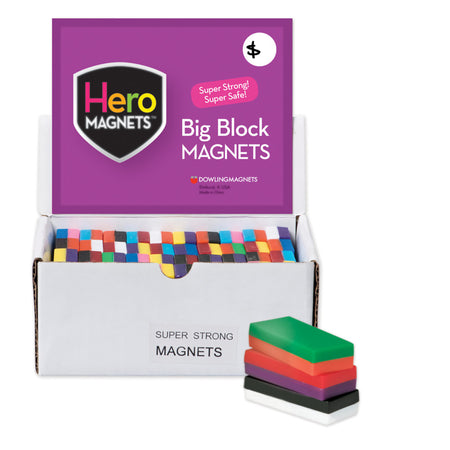 Hero Magnets&trade; Block Magnets, Display Box of 40