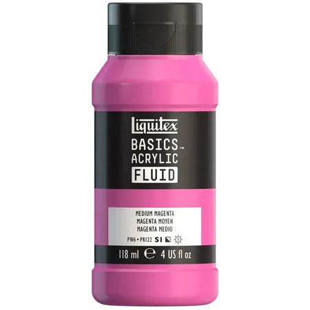 BASICS Acrylic Fluid, 118 mL Bottle, Medium Magenta