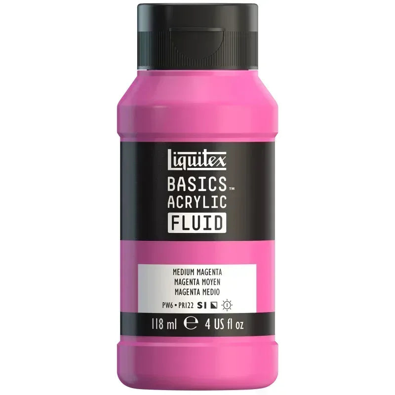 BASICS Acrylic Fluid, 118 mL Bottle, Medium Magenta