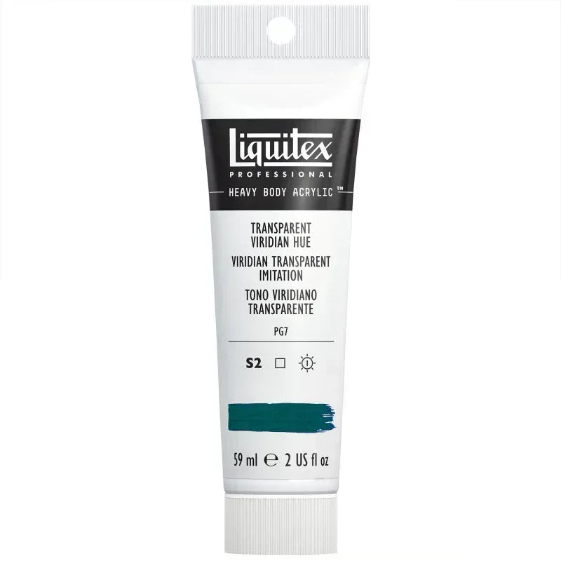 Professional Heavy Body Acrylic Paint, 59 mL Tube, Transparent Viridian Hue