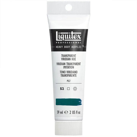 Professional Heavy Body Acrylic Paint, 59 mL Tube, Transparent Viridian Hue