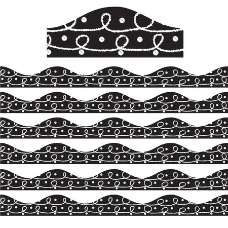 Magnetic Border, Scribble Chalk Loops, 12 Feet Per Pack, 6 Packs