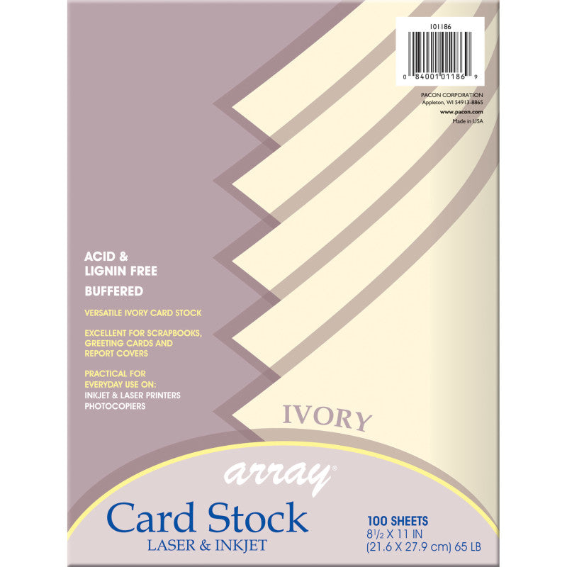 Card Stock, Classic Ivory, 8-1/2" x 11", 100 Sheets, DIXP101186