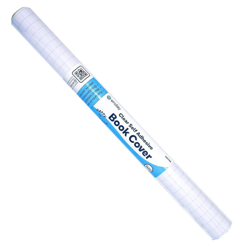 Clear Self-Adhesive Book Cover Roll, 17.5 in x 3 yd