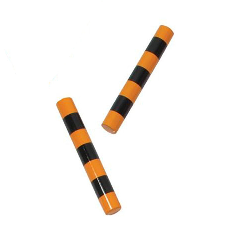 Clave Shakers, Yellow/Black Stripe, Set of 2