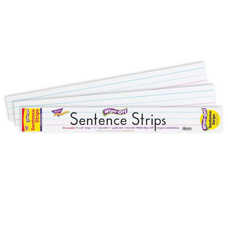 24" White Wipe-OffÂ® Sentence Strips