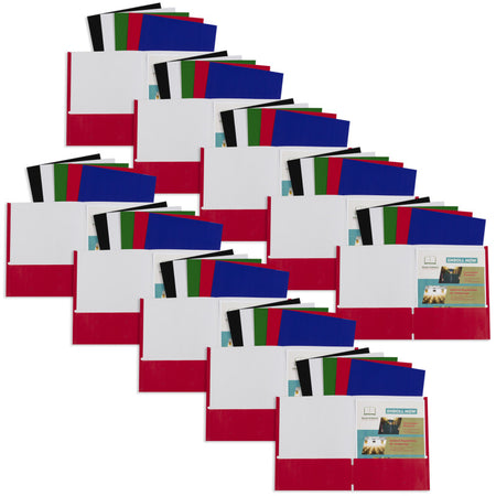 Paper Portfolio Without Prongs, Assorted, Pack of 60