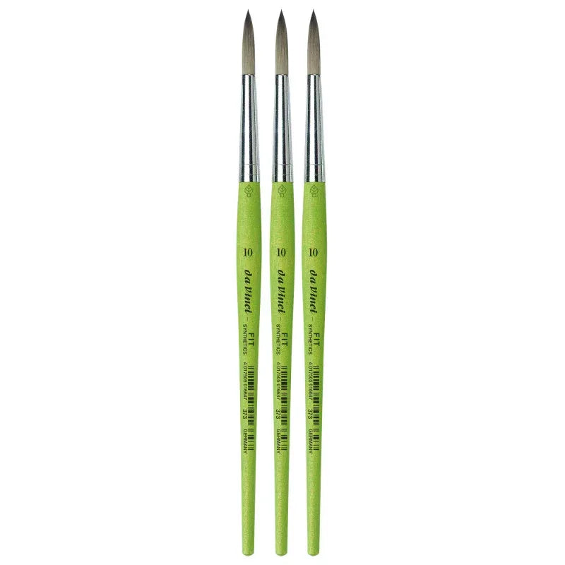 FIT Synthetics Student Brush, Synthetic, Acrylic & Tempera, Round, Series 373, Size 10, Pack of 3
