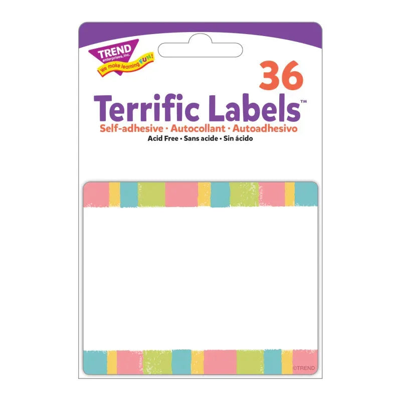 Cheerful Stripes Terrific Labels&trade;, 36 Count