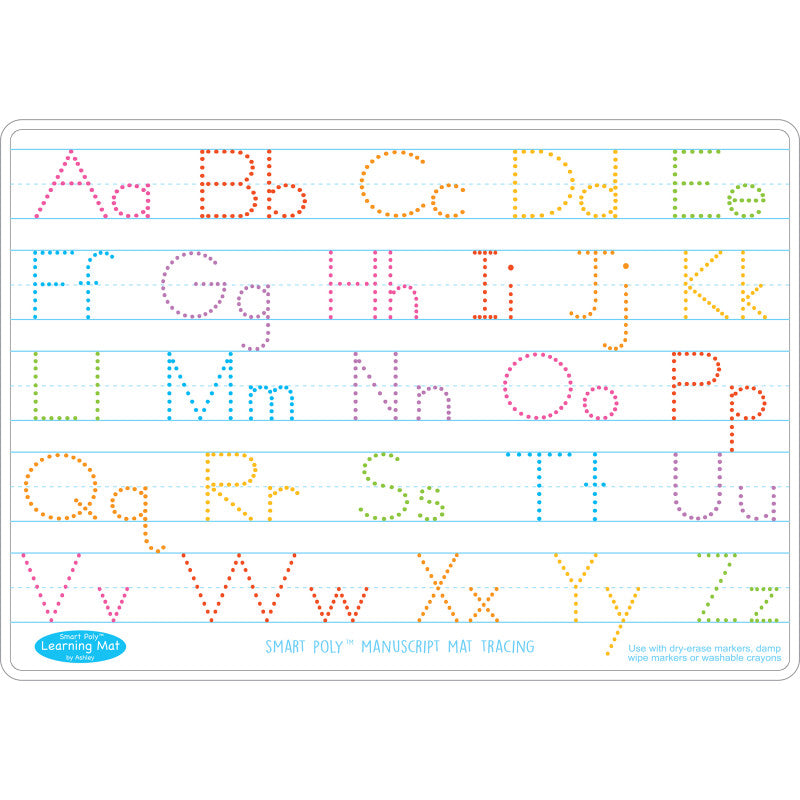 Smart Poly&trade; Learning Mat, 12" x 17", Double-Sided, Manuscript Tracing