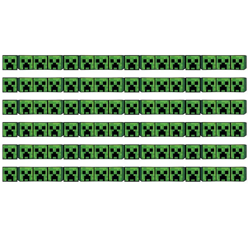 Minecraft Creeper Lineup Wide Trim, 37 Feet Per Pack, 6 Packs