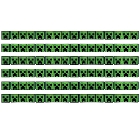 Minecraft Creeper Lineup Wide Trim, 37 Feet Per Pack, 6 Packs