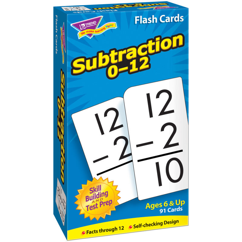 Subtraction 0-12 Skill Drill Flash Cards