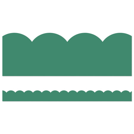 Grow Together Jade Green Scalloped Borders, 39 Feet