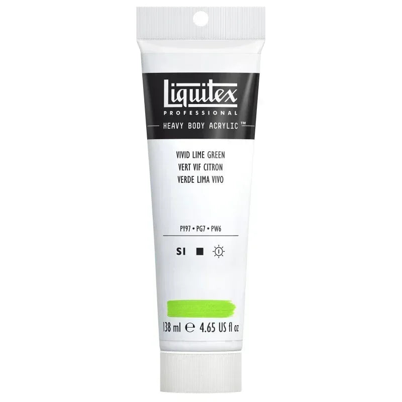 Professional Heavy Body Acrylic Paint, 138 mL Tube, Vivid Lime Green
