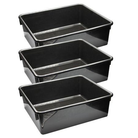 Double Stowaway&reg; Tray Only, Black, Pack of 3