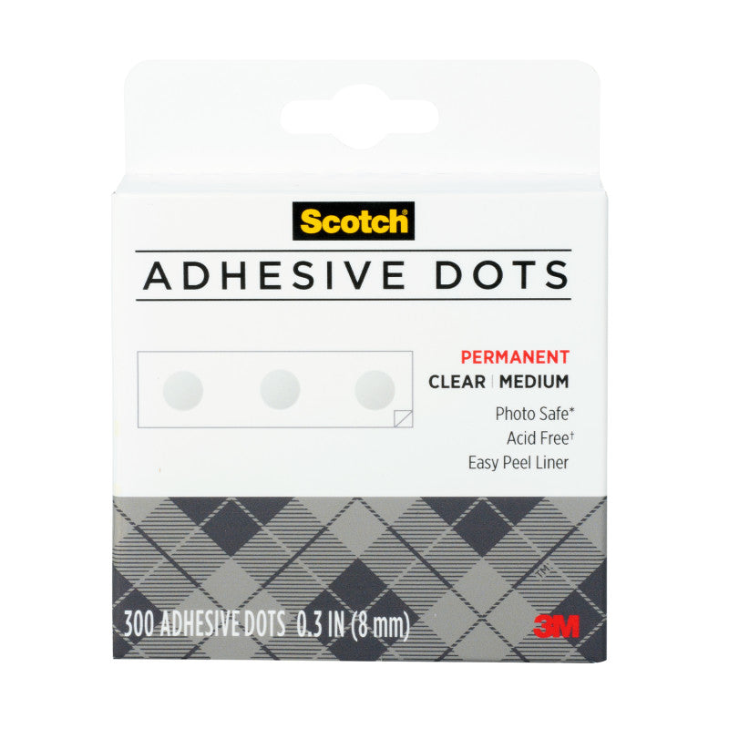 Permanent Adhesive Dots, 8mm Medium, Pack of 300