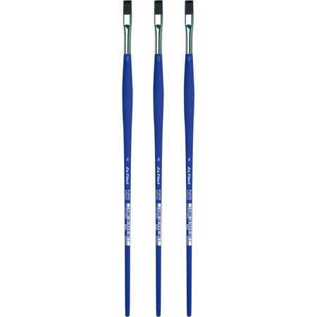 FORTE-Acrylics Student Brush, Synthetic, Acrylic & Oil, Flat, Series 8640, Size 8, Pack of 3