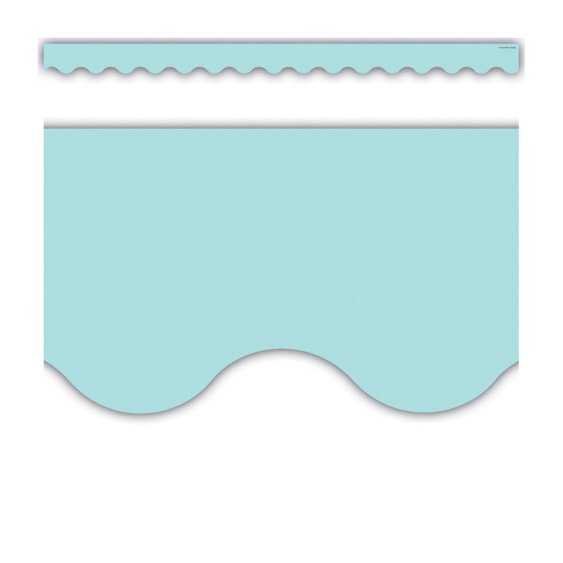Pastel Blue Scalloped Border Trim, 35 Feet