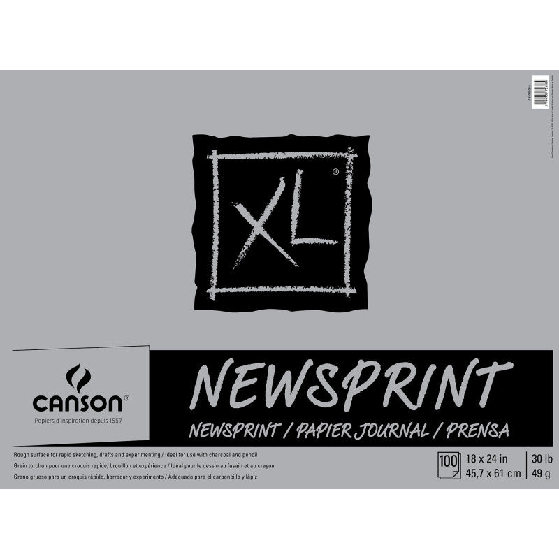 XL Series Newsprint Pad, Foldover Binding, 100 Sheet, 18x24 inch, 1 Count