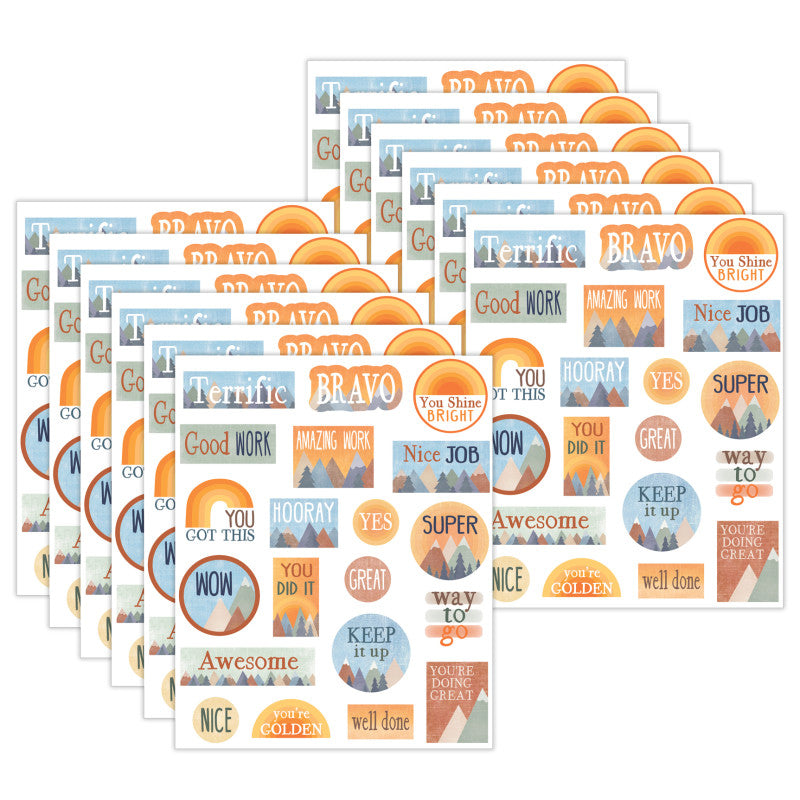 Moving Mountains Stickers, 120 Per Pack, 12 Packs