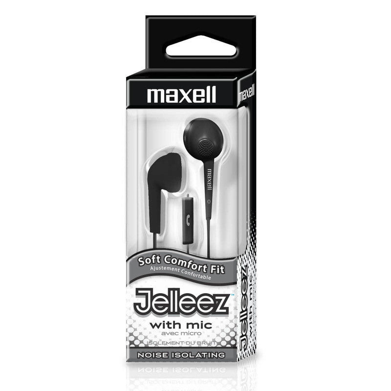 Jelleez&trade; Soft Earbuds with Mic, Black