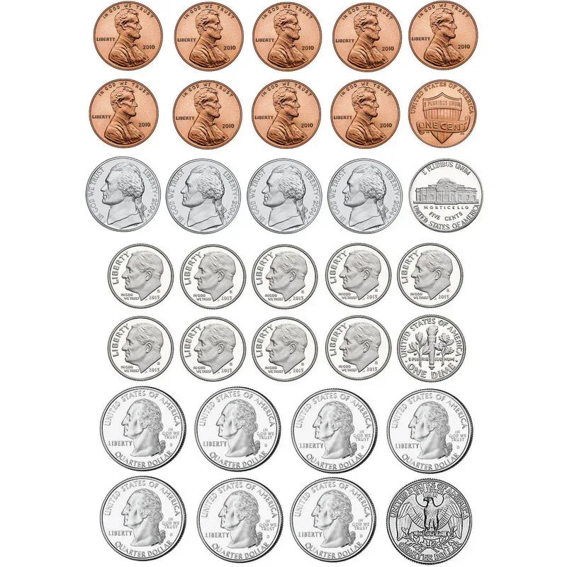 Math Die-Cut Magnets, U.S. Coins