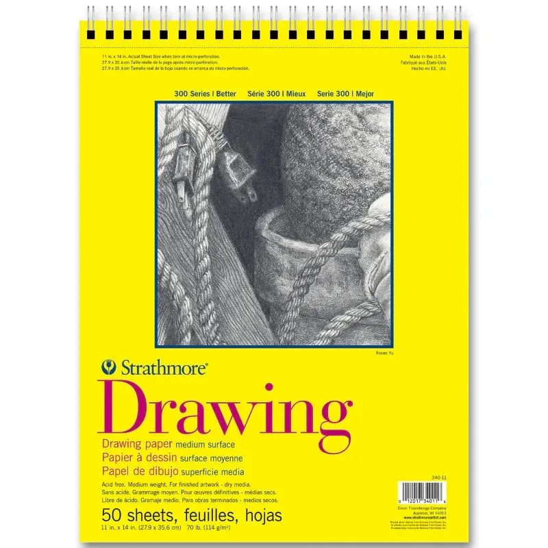 300 Series Drawing Pad, Top Wire Binding, 50 Sheet, 11x14 inch, 1 Count